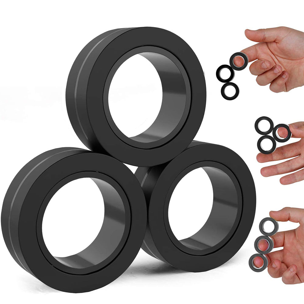 fidget toys trio anneaux noir