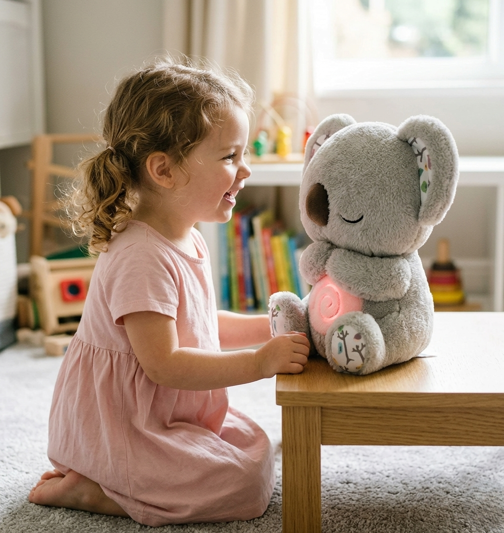 peluche qui respire pour adulte koala mignon en face fillette