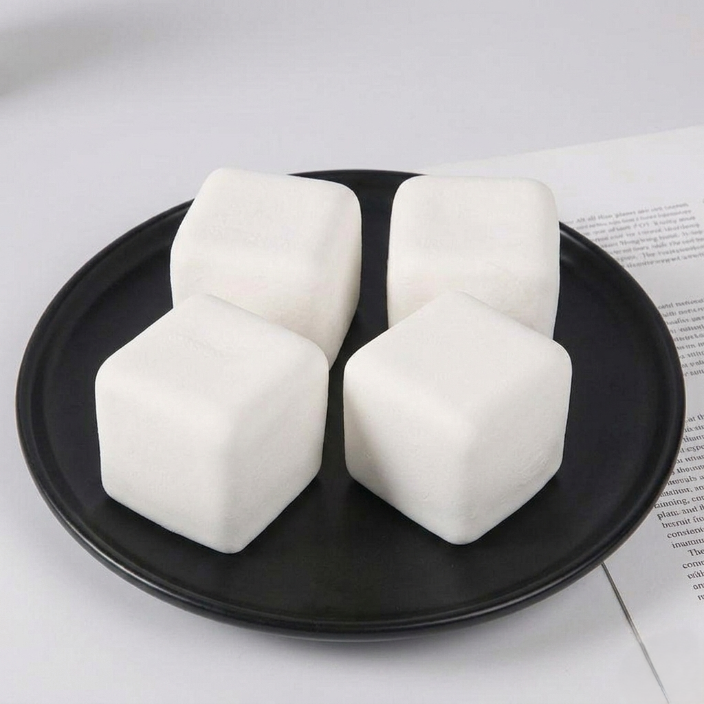 squishy guimauve 4X assiette noir