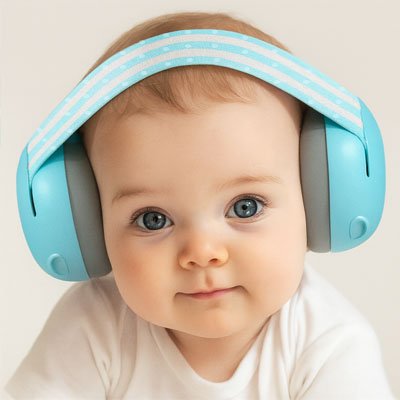 Casque anti bruit bébé bleu