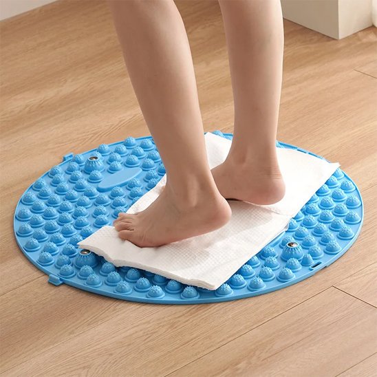 Acupression tapis rond papier dessus