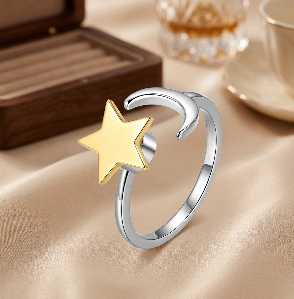 Bague anti anxiété | Étoile Rotative™