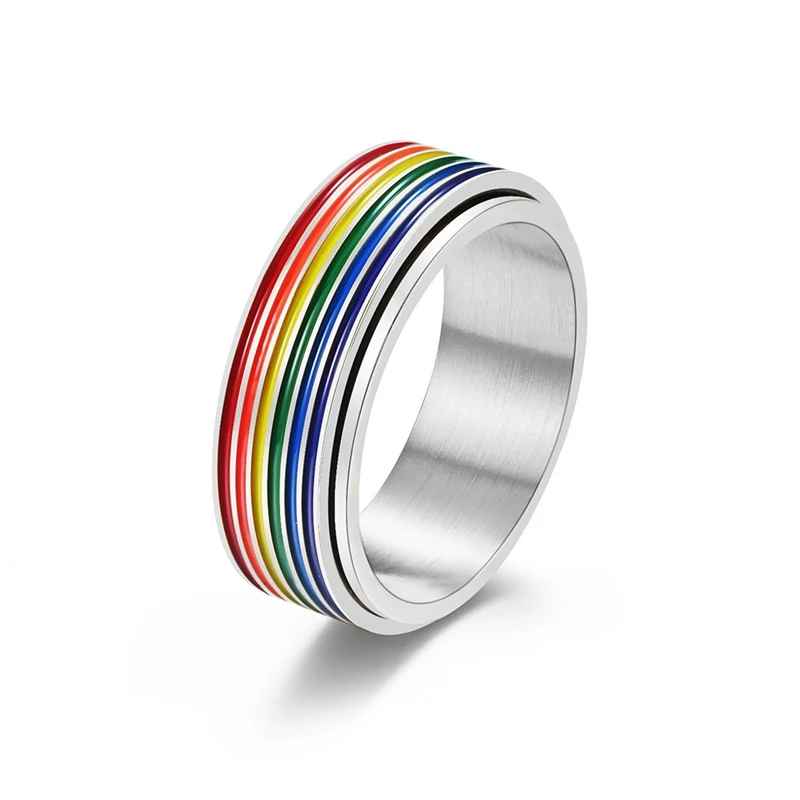 bague anti stress arc-en-ciel horizontal