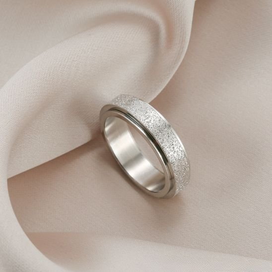 Bague anti stress argent complète