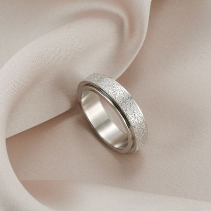 Bague anti stress argent complète