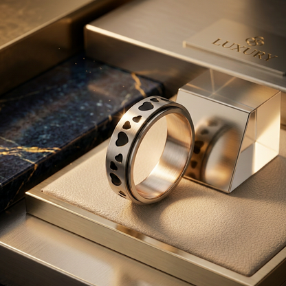 bague anti stress cœurs coffret