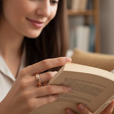 Bague-anti-stress-connectée-femme-lecture