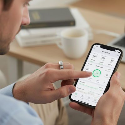 Bague-anti-stress-connectée-homme-cellulaire