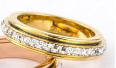 bague anti stress diamant contour or jaune
