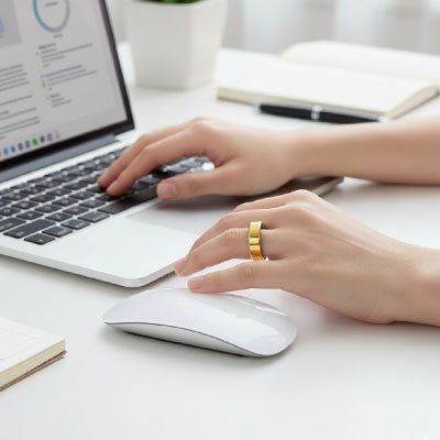 Bague anti stress femme clavier