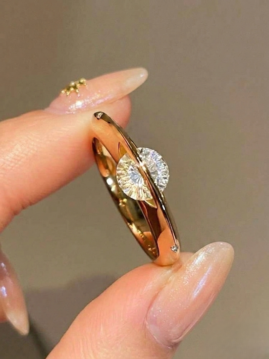 bague anti stress femme discrete rond or