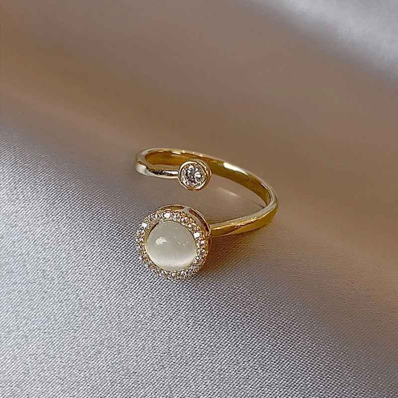 bague anti stress femme opale rotative zoom