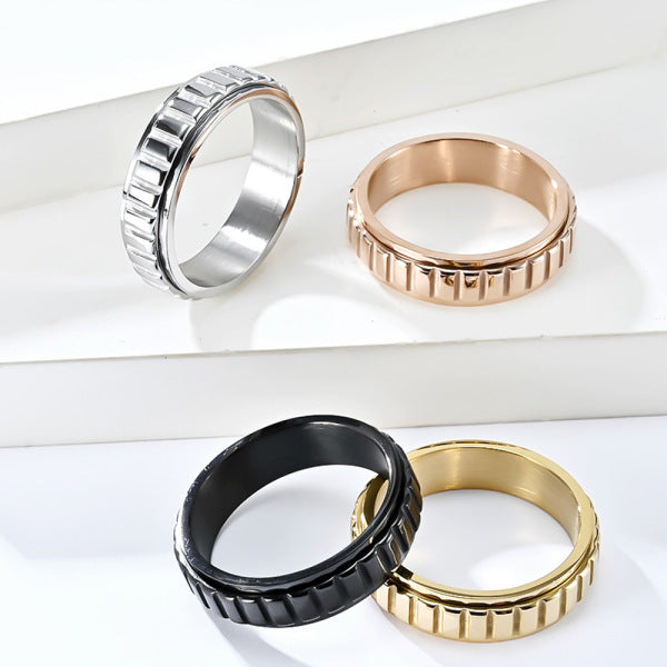 bague anti stress homme contour rectangle 4couleurs