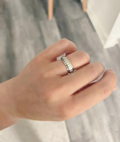 bague anti stress homme contour rectangle argent main