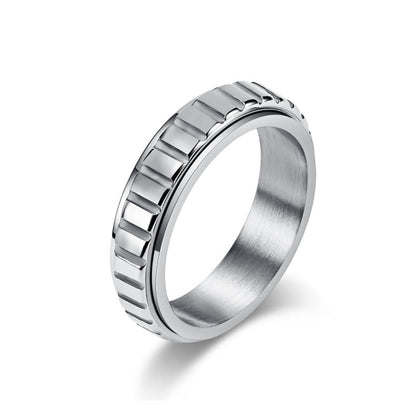 bague anti stress homme contour rectangle argent