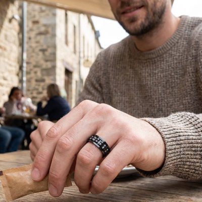 Bague anti stress homme noir