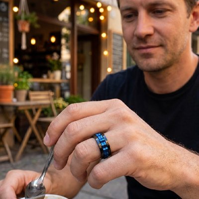 Bague anti stress homme souriant