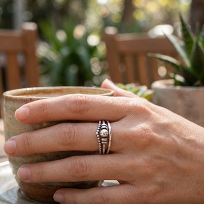 bague anti  stress 3-1 main café