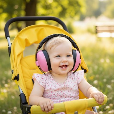 Casque anti bruit bébé rose