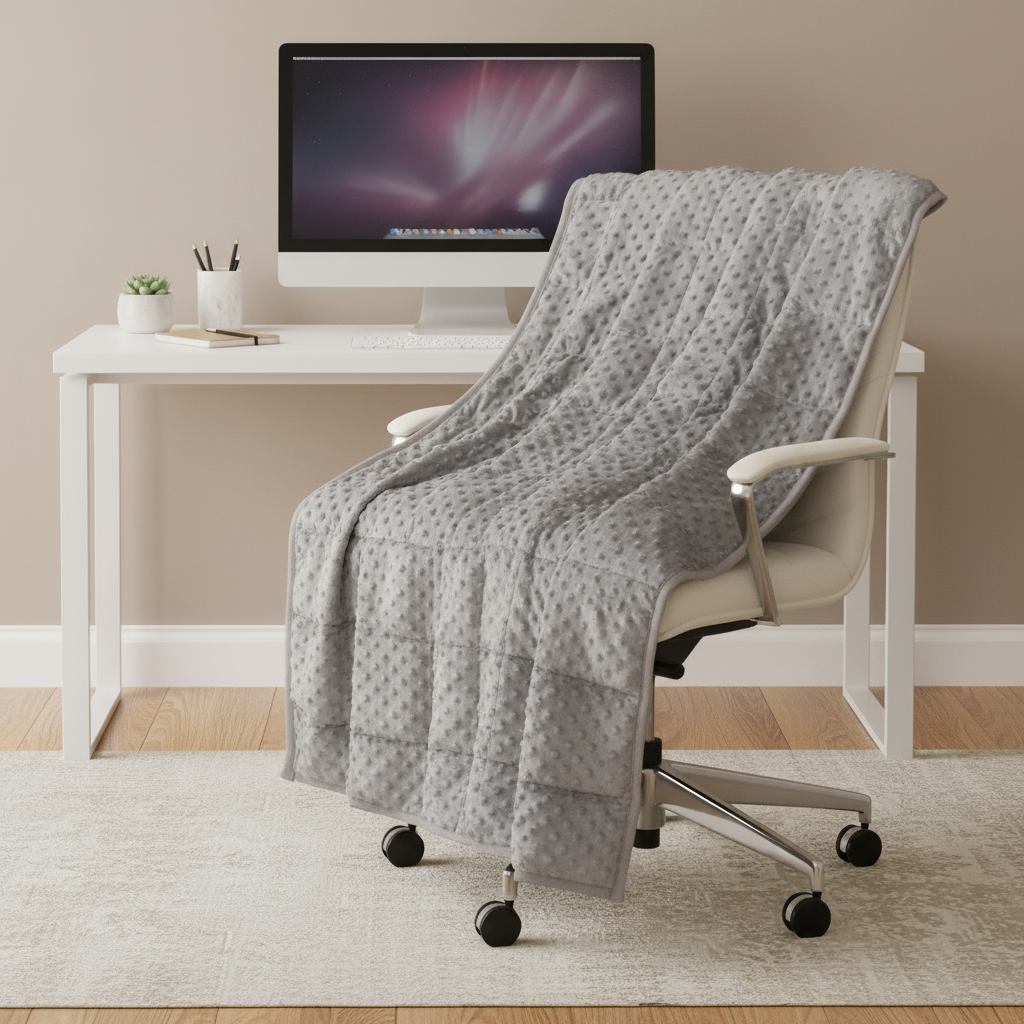couverture lestée chaise de travail