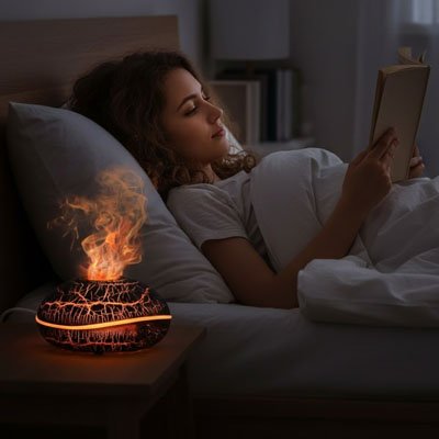diffuseur huile essentielle femme lit lecture