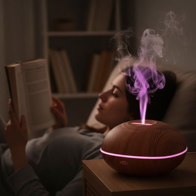 diffuseur huile essentielle femme lecture