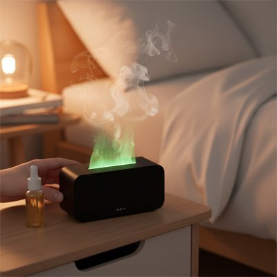 Diffuseur noir table de nuit