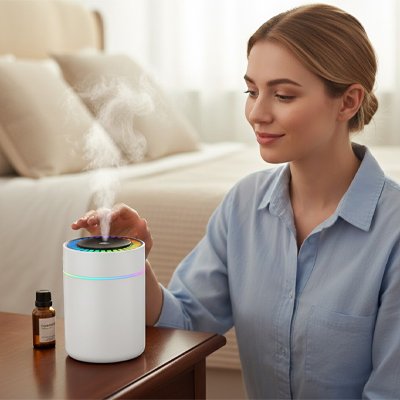 diffuseur salon femme regarde