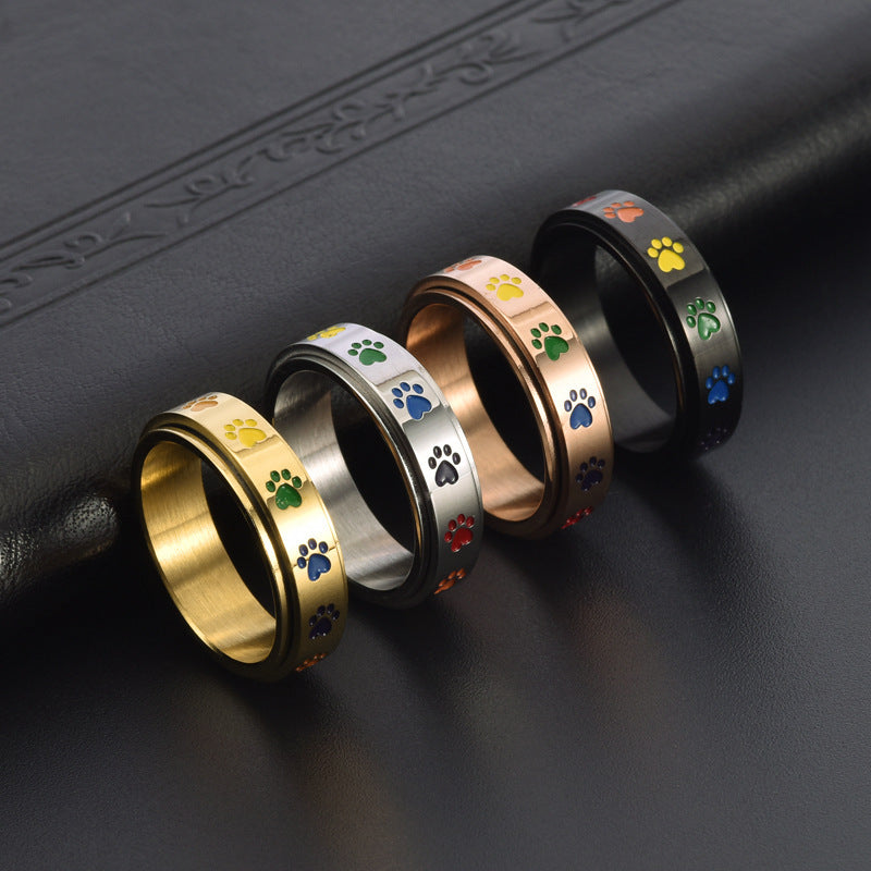 fidget ring pattes rotatives 4 couleur