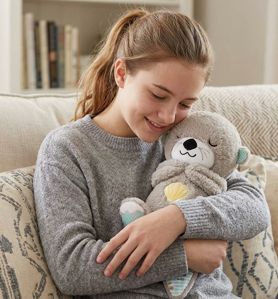 loutre qui respire bras femme
