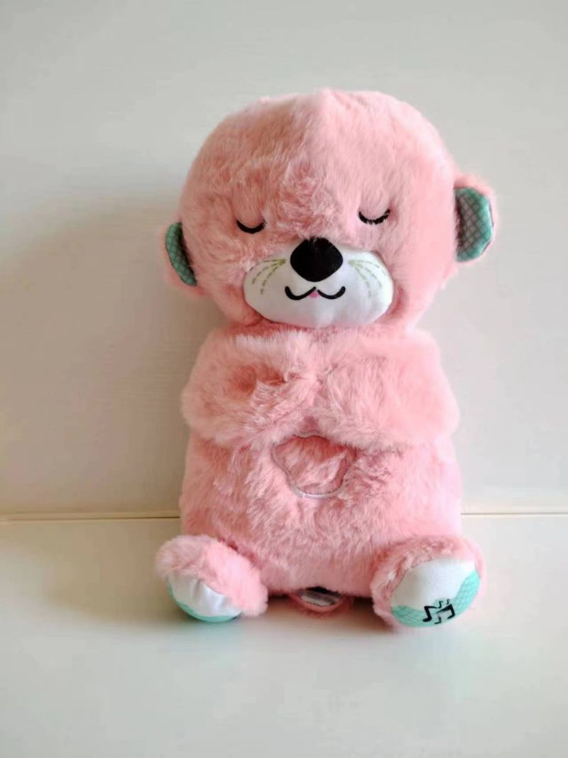 loutre qui respire rose