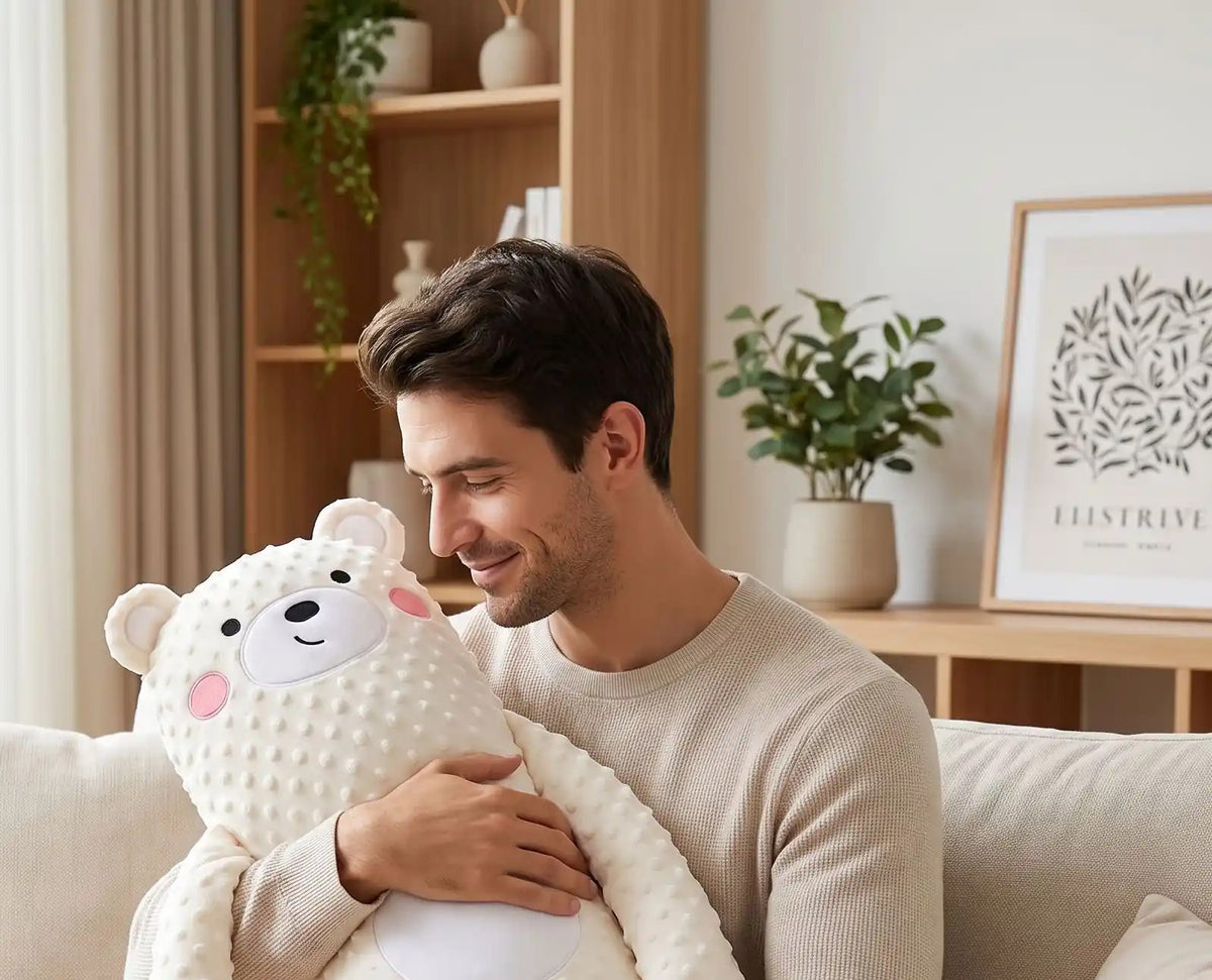 ours en peluche geant bras homme