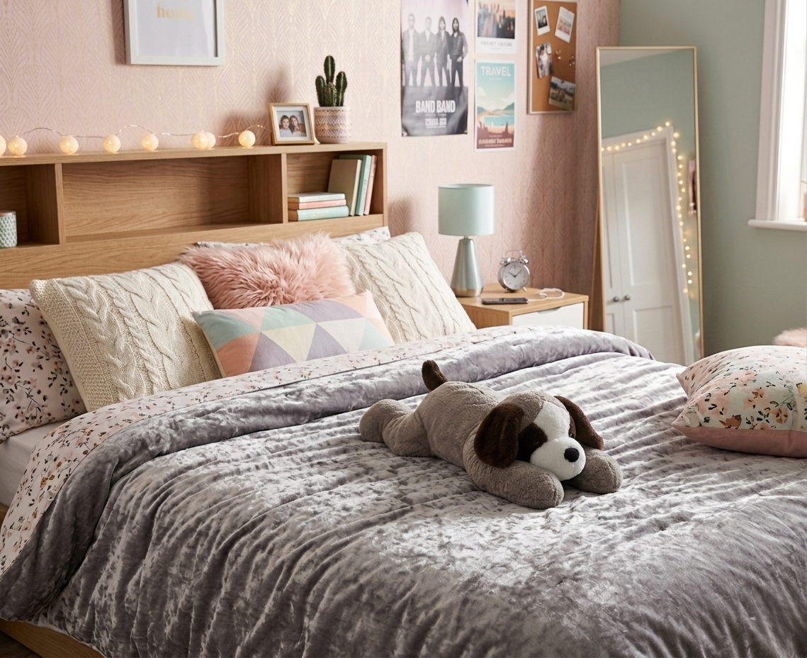 peluche anti stress chien sur lit