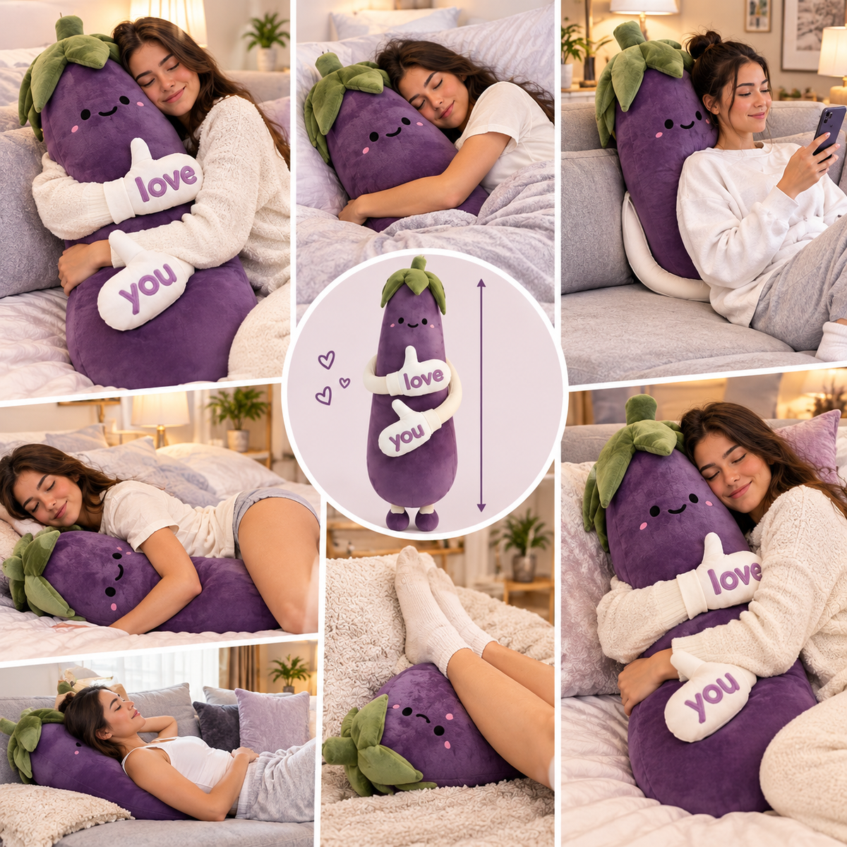 peluche apaisante aubergine differentes fonctions