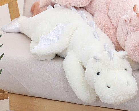 peluche lestee dragon blanche