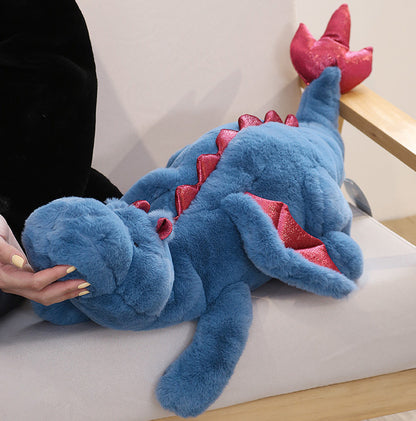 peluche lestee dragon bleu menton