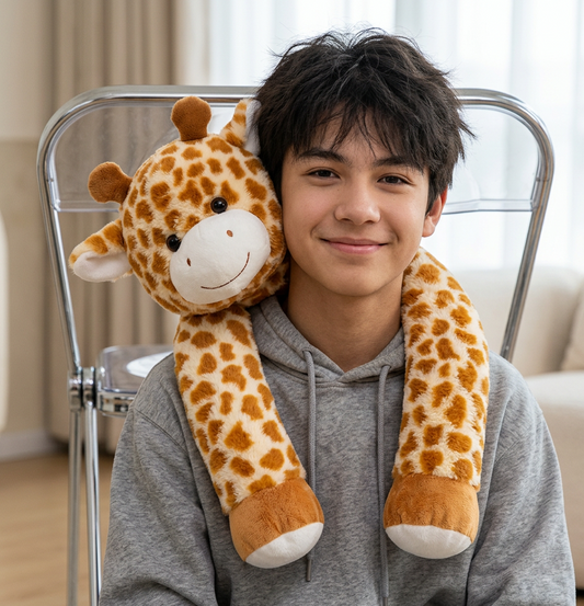 peluche lestee girafe cou ado