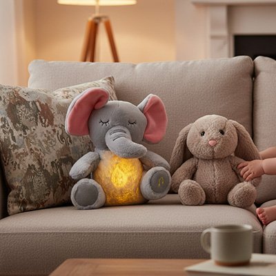 Peluche qui respire éléphant en décoration