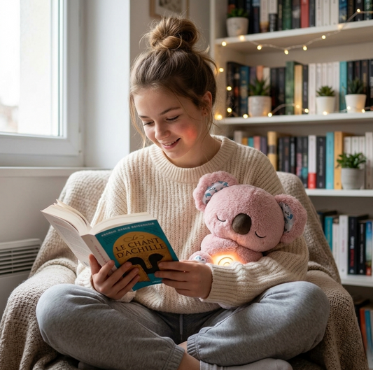 peluche qui respire pour adulte koala mignon ado lecture