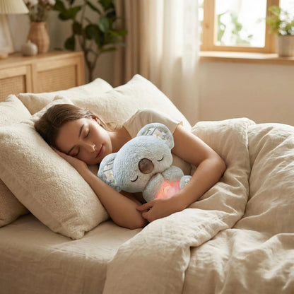 peluche qui respire pour adulte koala mignon femme dort