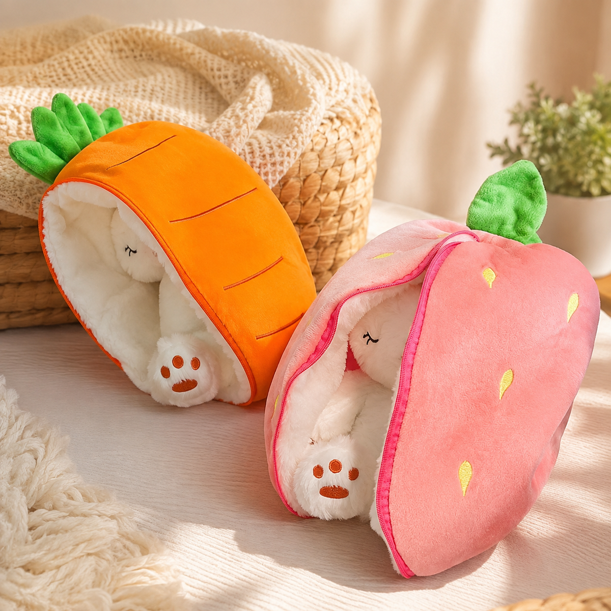peluche veilleuse carotte fraise