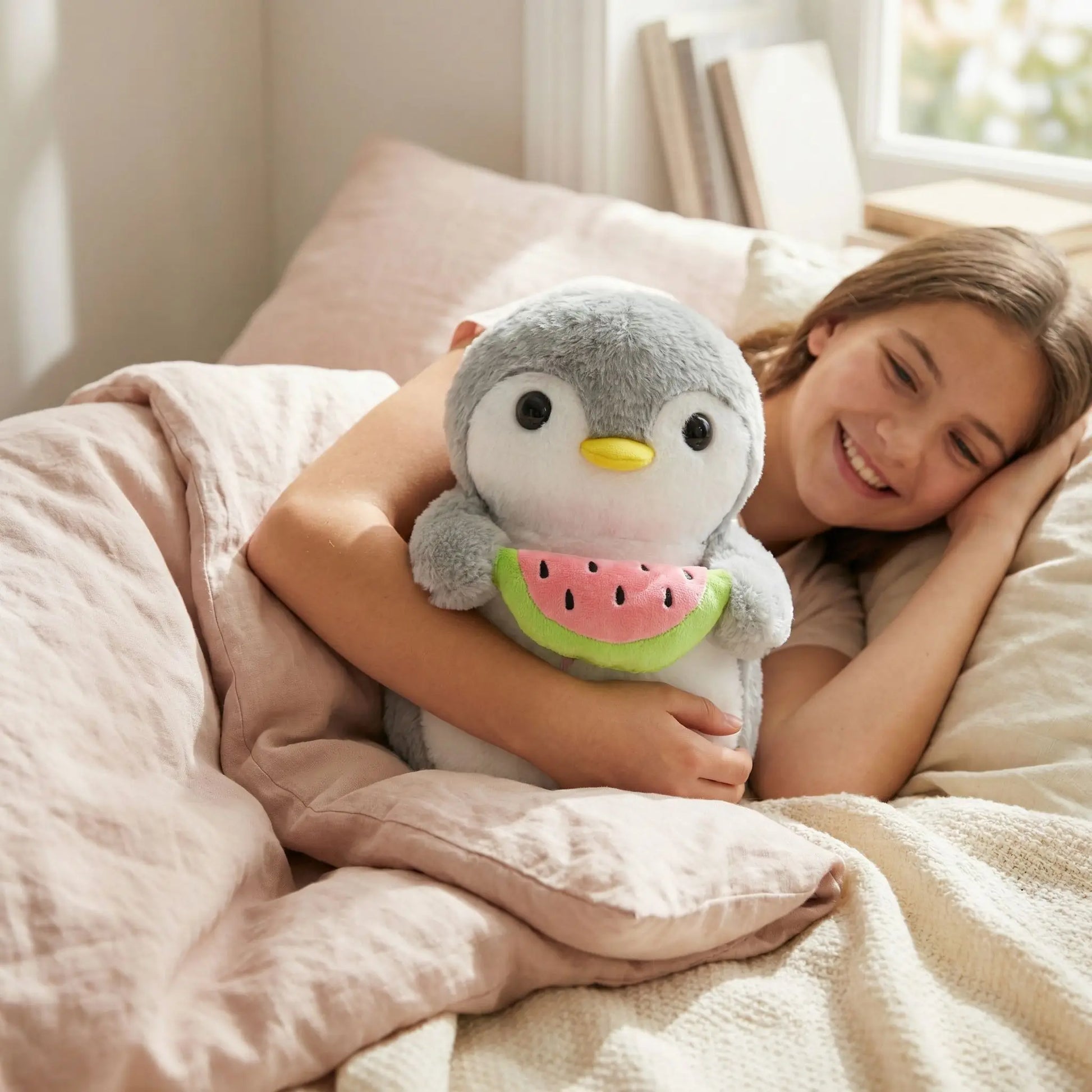 peluche veilleuse pingouin melon bras ado