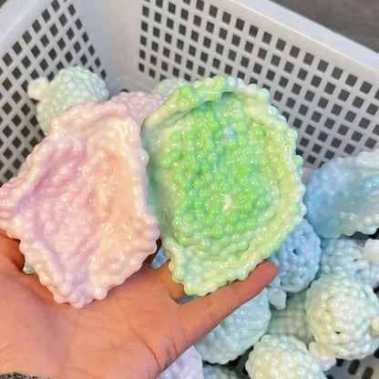 squishy balle texture rose vert