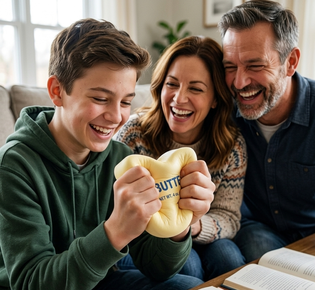 squishy beurre mains ado avec famille