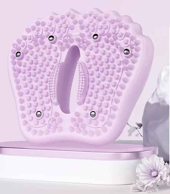 tapis d acupression gonflable compact mauve