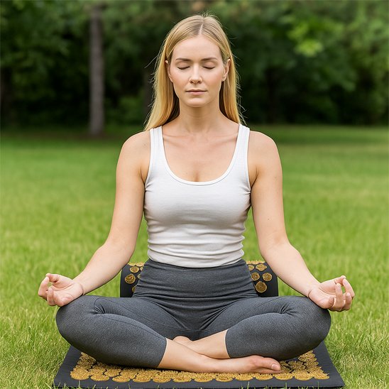Tapis-d'acupression-contemporain-femme-extérieur-méditation